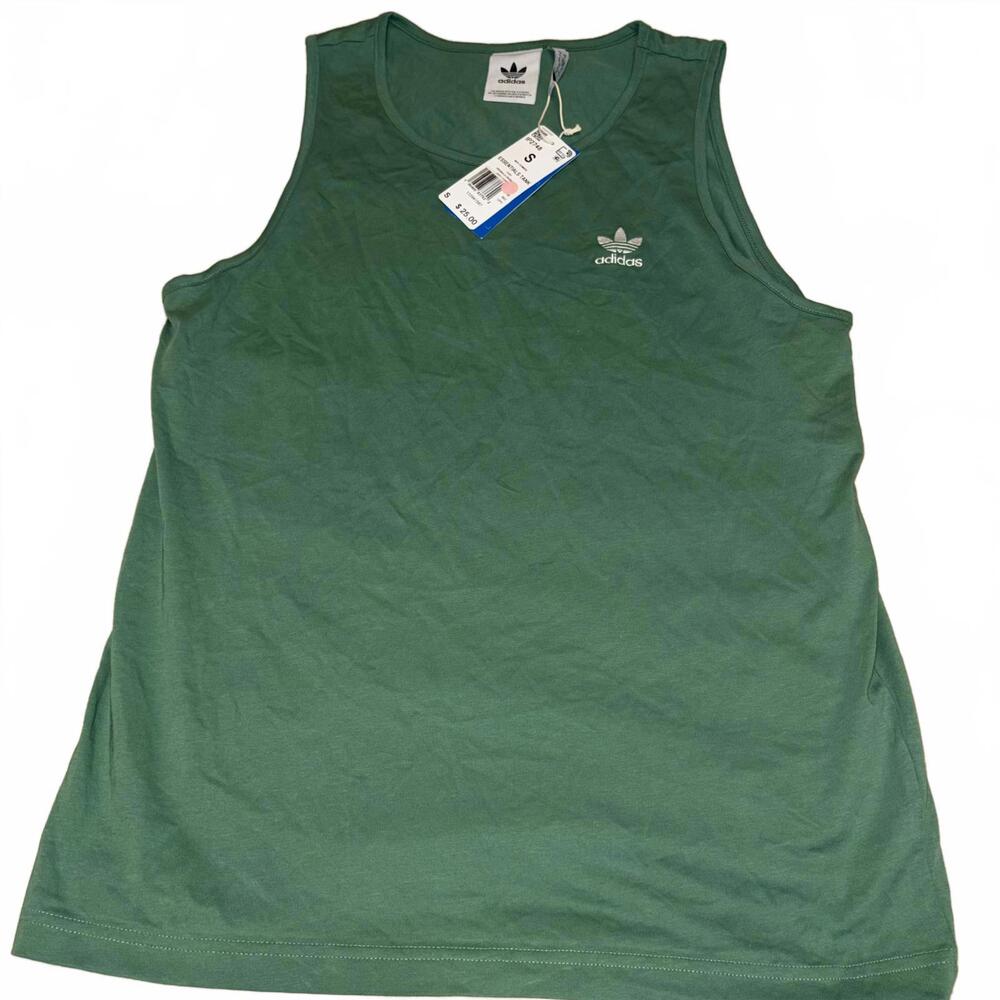 Adidas Essentials Tank New With Tags Mens Small Green Tank Top Sports Breathable